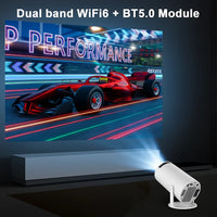 Homemarry Mini Projector – 180° Draaibare Beamer met Flexibele Projectie voor Wand & Plafond | HD Beeldkwaliteit