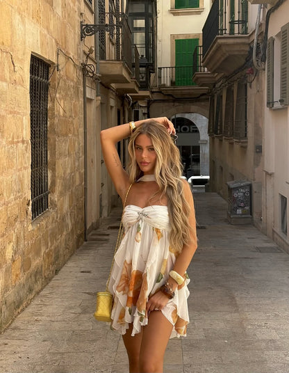 Maison™ | Halter Neck Ruffled Mini Dress