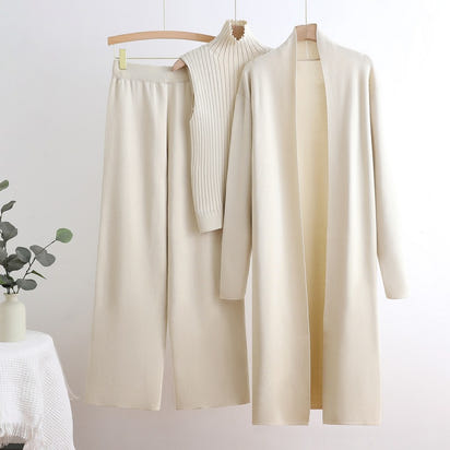 Casual 3 Delige Set Voor Dames Gebreid