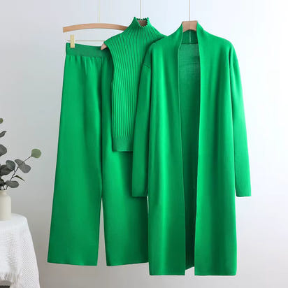 Casual 3 Delige Set Voor Dames Gebreid