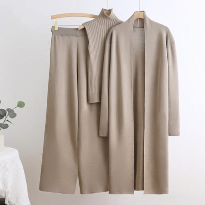 Casual 3 Delige Set Voor Dames Gebreid