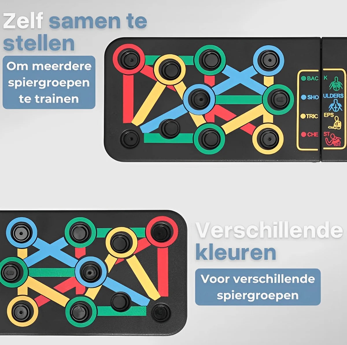 Multifunctioneel 4-in-1 Opvouwbaar Push-Up Board Fitnesssysteem