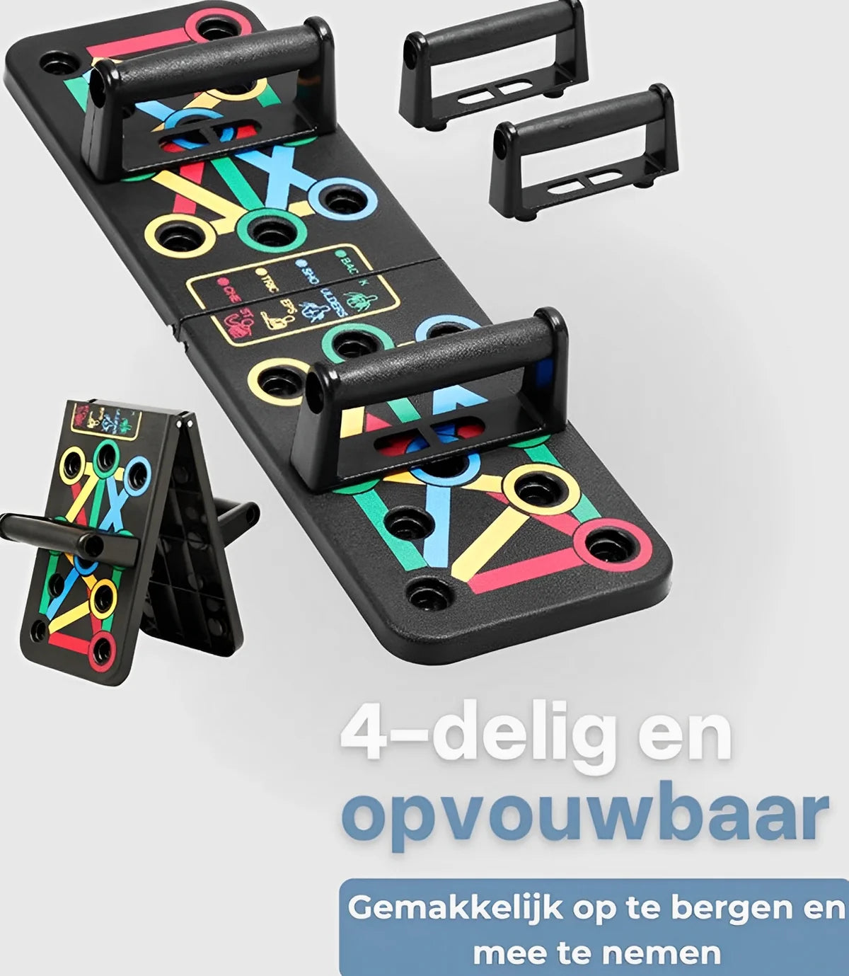 Multifunctioneel 4-in-1 Opvouwbaar Push-Up Board Fitnesssysteem