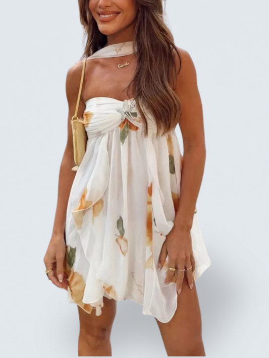 Maison™ | Halter Neck Ruffled Mini Dress