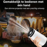 Homemarry Mini Projector – 180° Draaibare Beamer met Flexibele Projectie voor Wand & Plafond | HD Beeldkwaliteit